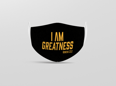 I AM Greatness Mask (Black & Gold) - Vision Apparel Inc.